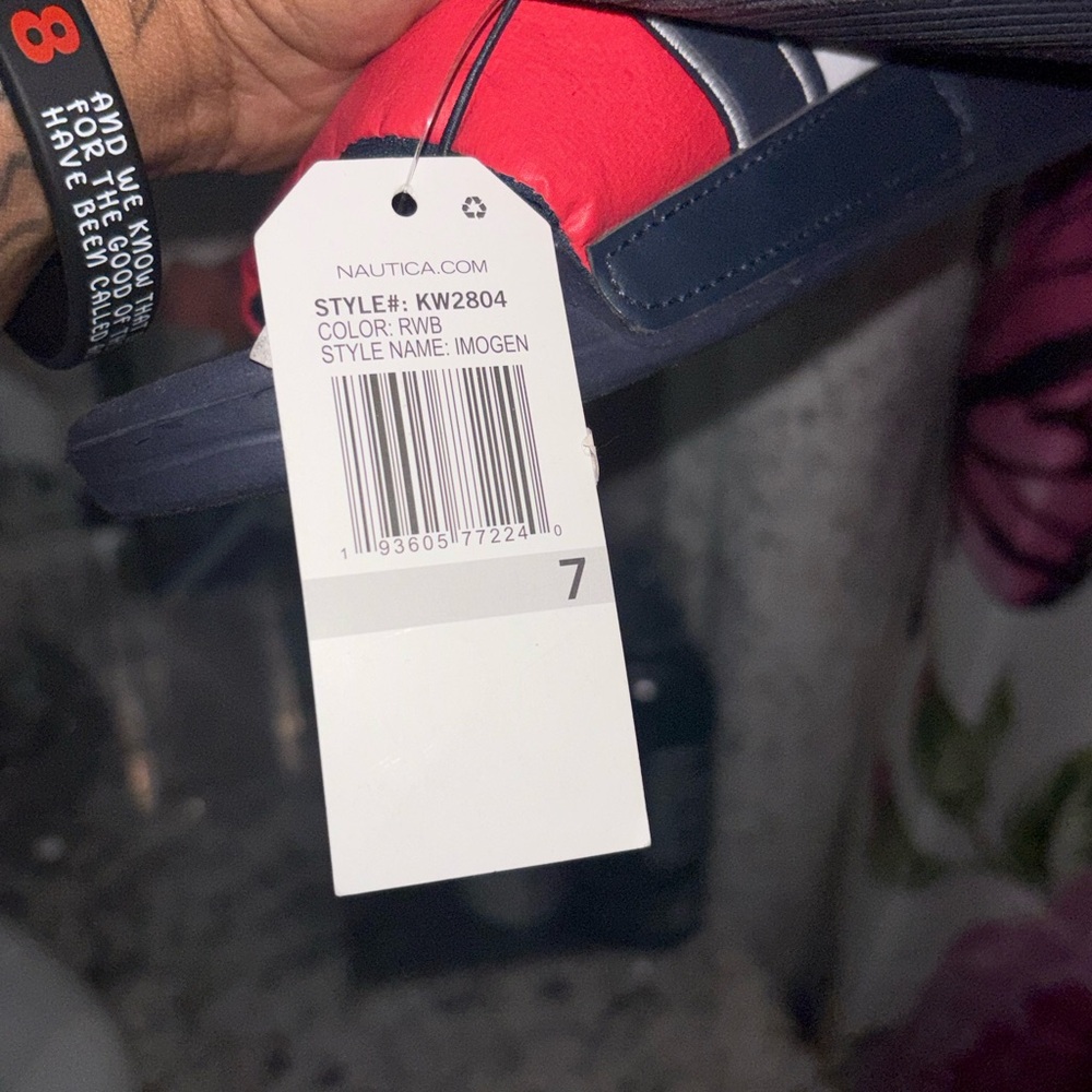 Nautica Navy and Red Slide Sandals - Picture 4 of 4